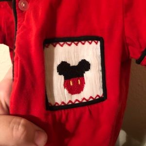 Smocked Boy Mickey Mouse Banana Split outfit